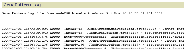 GenePattern Log